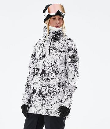 White / Black Women's Dope Wylie W Capital Ski Jackets | AUNB3681