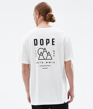 White Men's Dope Standard Summit T Shirts | AUHK2996