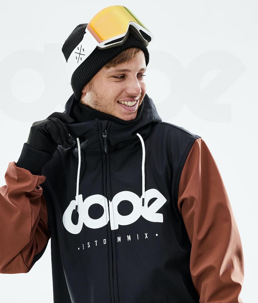 Black / Brown Men's Dope Standard DO Snowboard Jackets | AUYU2819