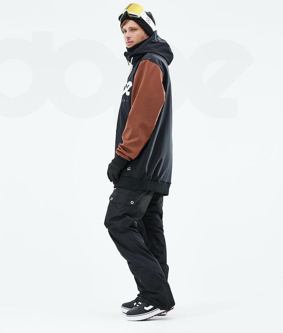 Black / Brown Men's Dope Standard DO Snowboard Jackets | AUYU2819