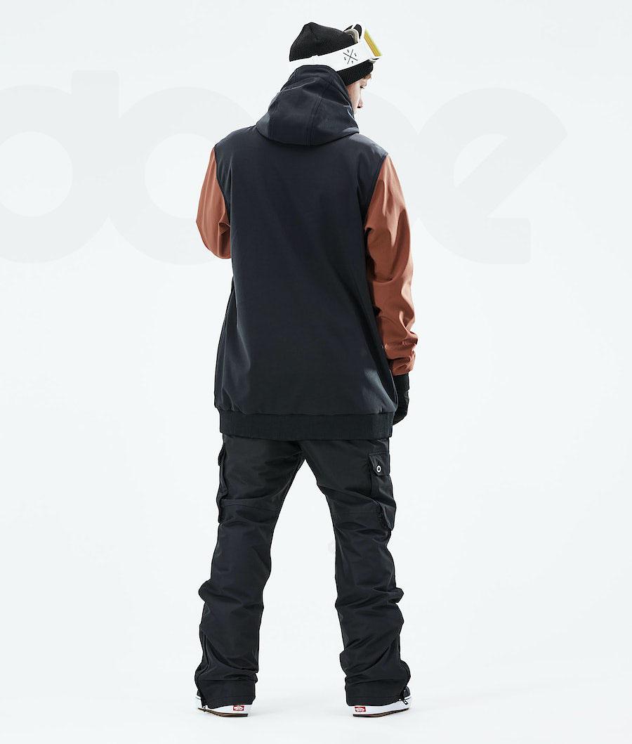 Black / Brown Men's Dope Standard DO Snowboard Jackets | AUYU2819