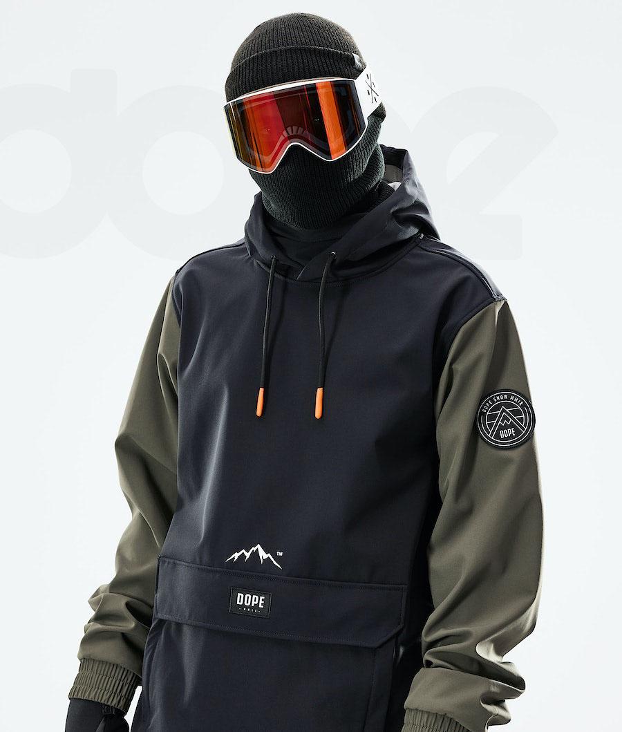 Black / Green Men's Dope Wylie Patch Snowboard Jackets | AUCE2829