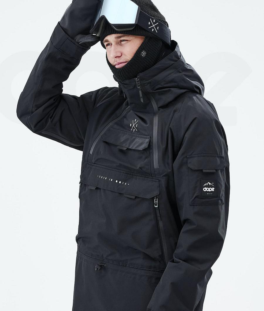 Black Men's Dope Akin 2021 Snowboard Jackets | AUUT2747