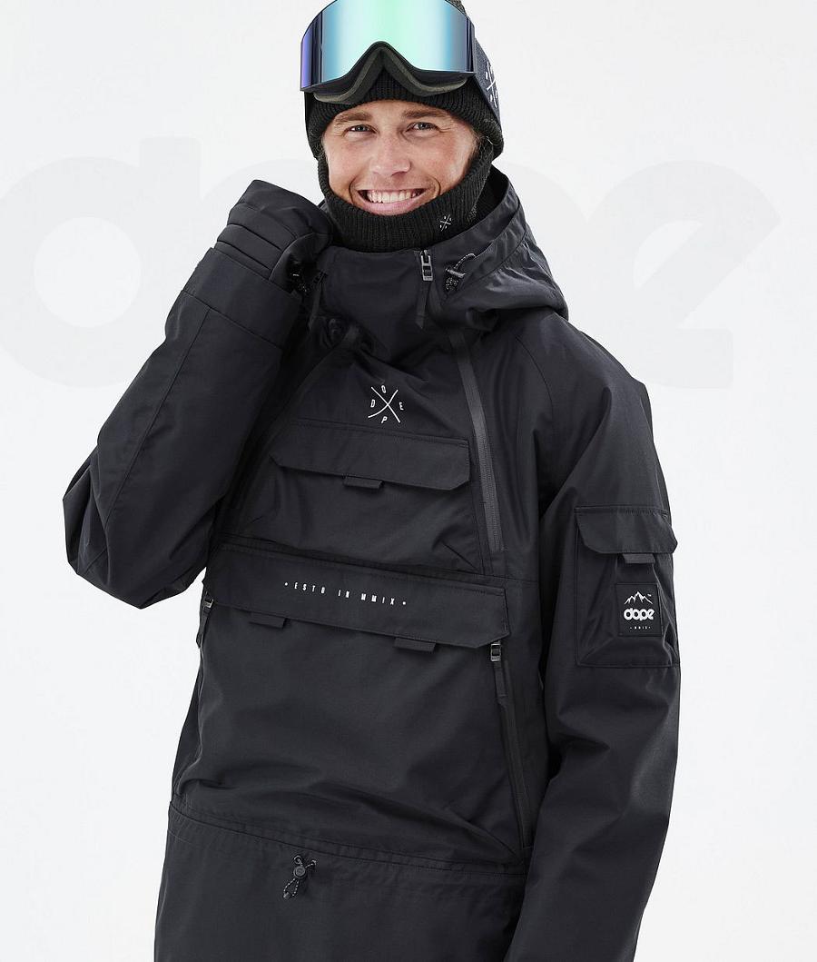 Black Men's Dope Akin Snowboard Jackets | AUJJ2737