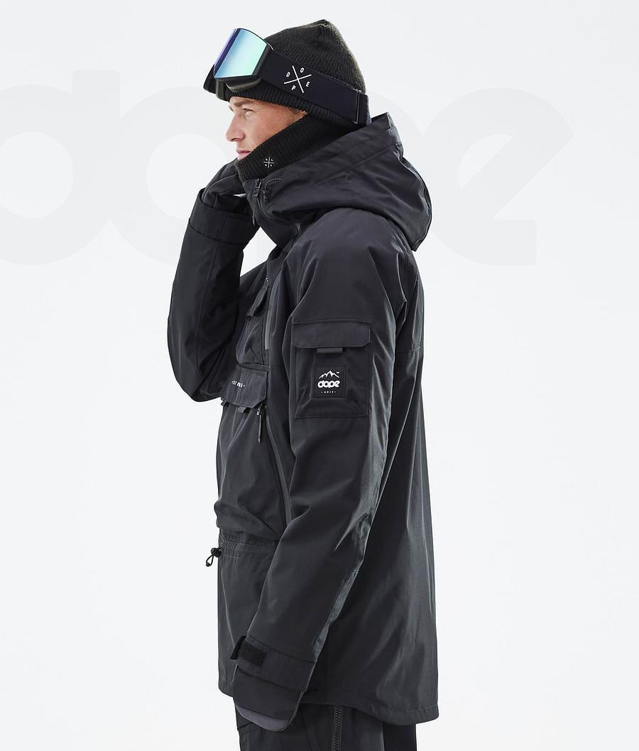 Black Men's Dope Akin Snowboard Jackets | AUJJ2737