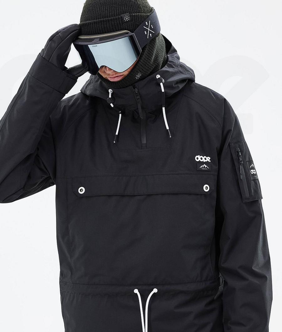 Black Men's Dope Annok Ski Jackets | AUYU2890