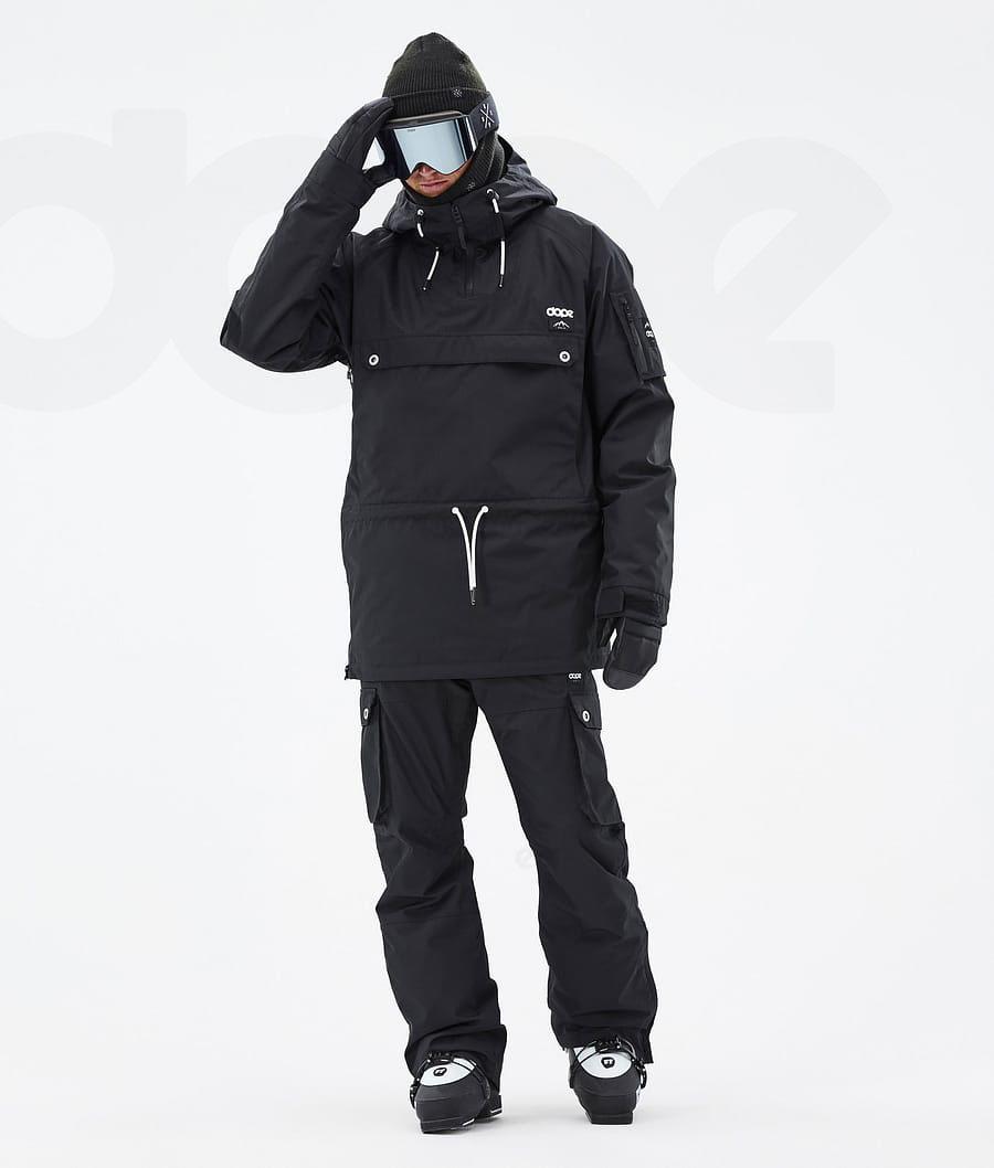 Black Men's Dope Annok Ski Jackets | AUYU2890