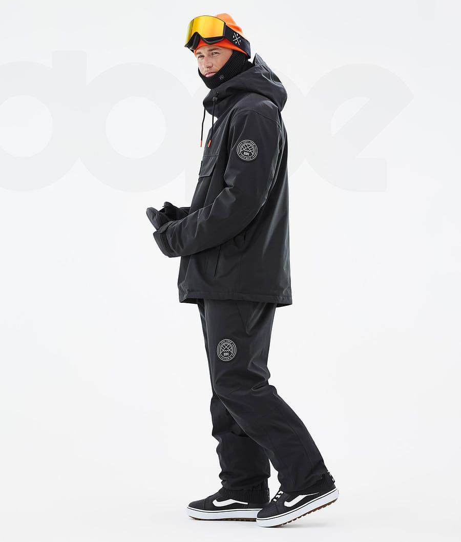 Black Men's Dope Blizzard Snowboard Jackets | AUYU2775