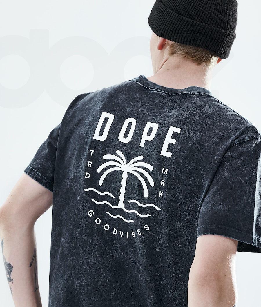 Black Men's Dope Daily Palm T Shirts | AUDN2981