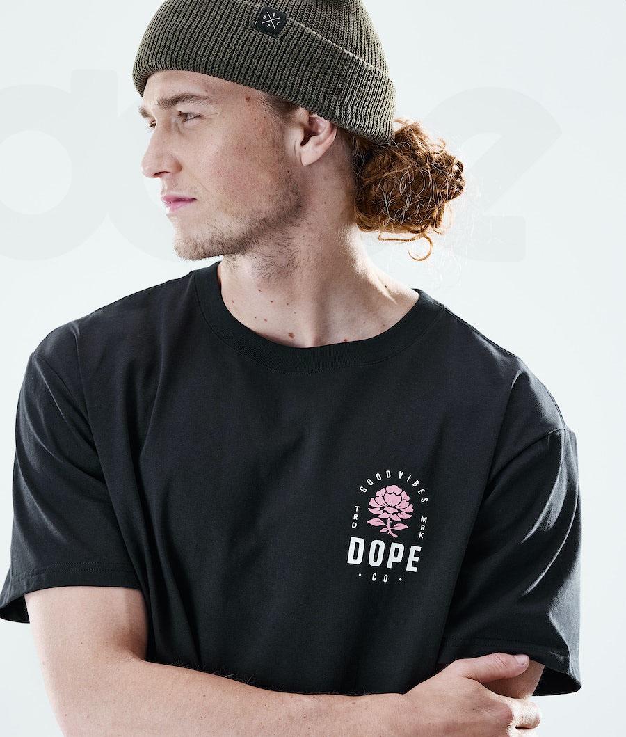 Black Men's Dope Daily Rose T Shirts | AUOR2985