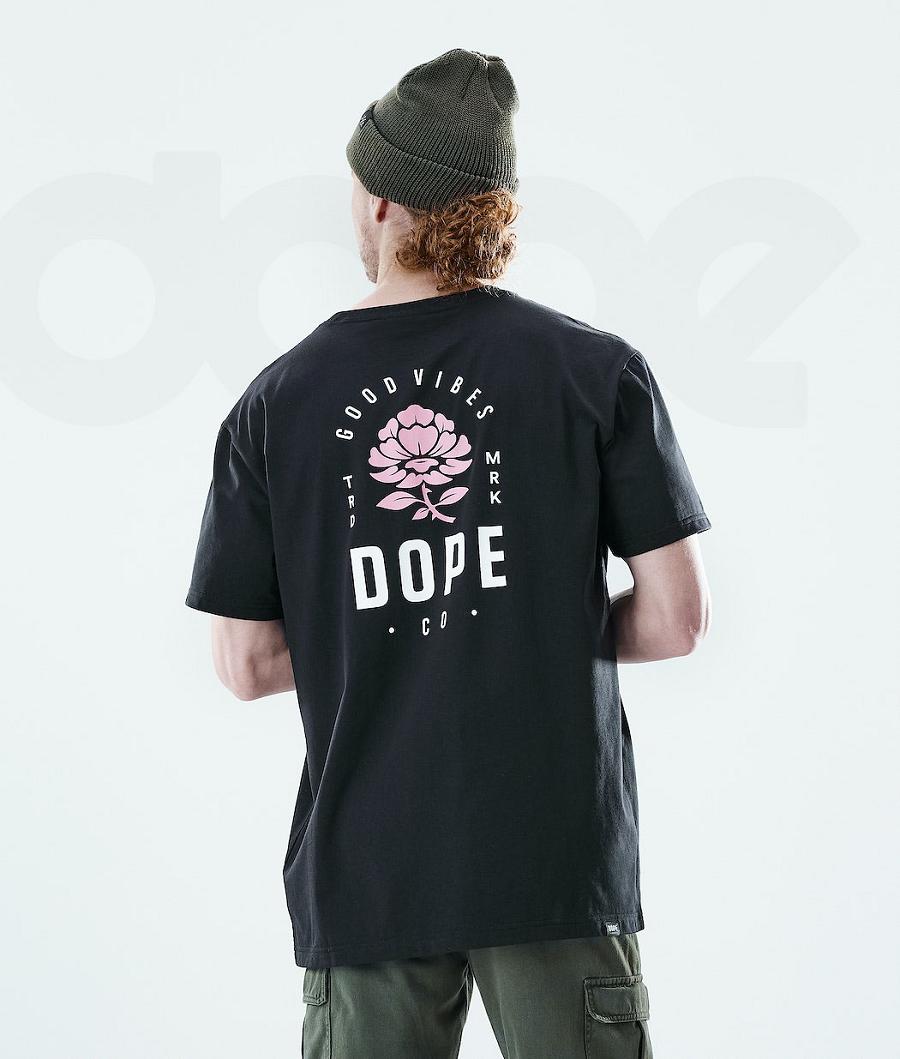 Black Men\'s Dope Daily Rose T Shirts | AUOR2985