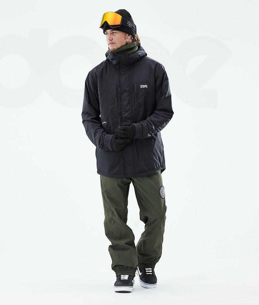 Black Men's Dope Insulated Snowboard Jackets | AUYU2793