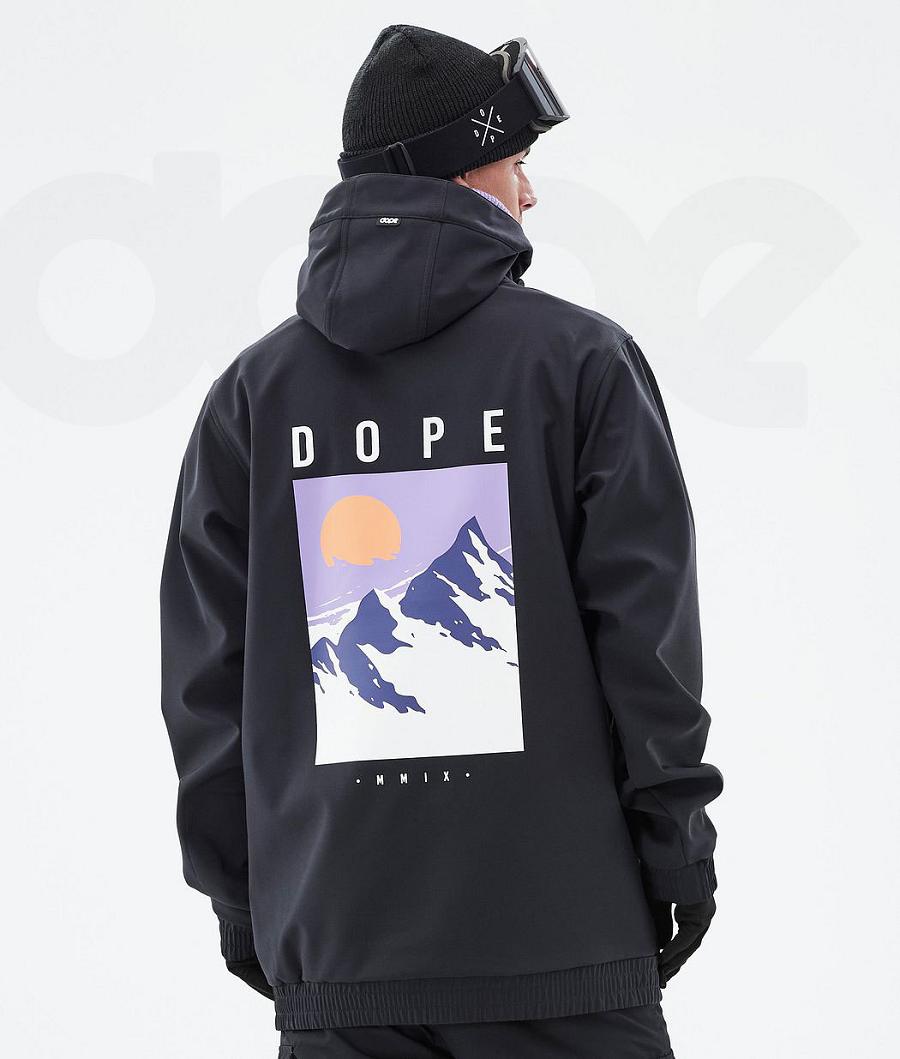 Black Men\'s Dope Yeti Peak Snowboard Jackets | AUQZ2851