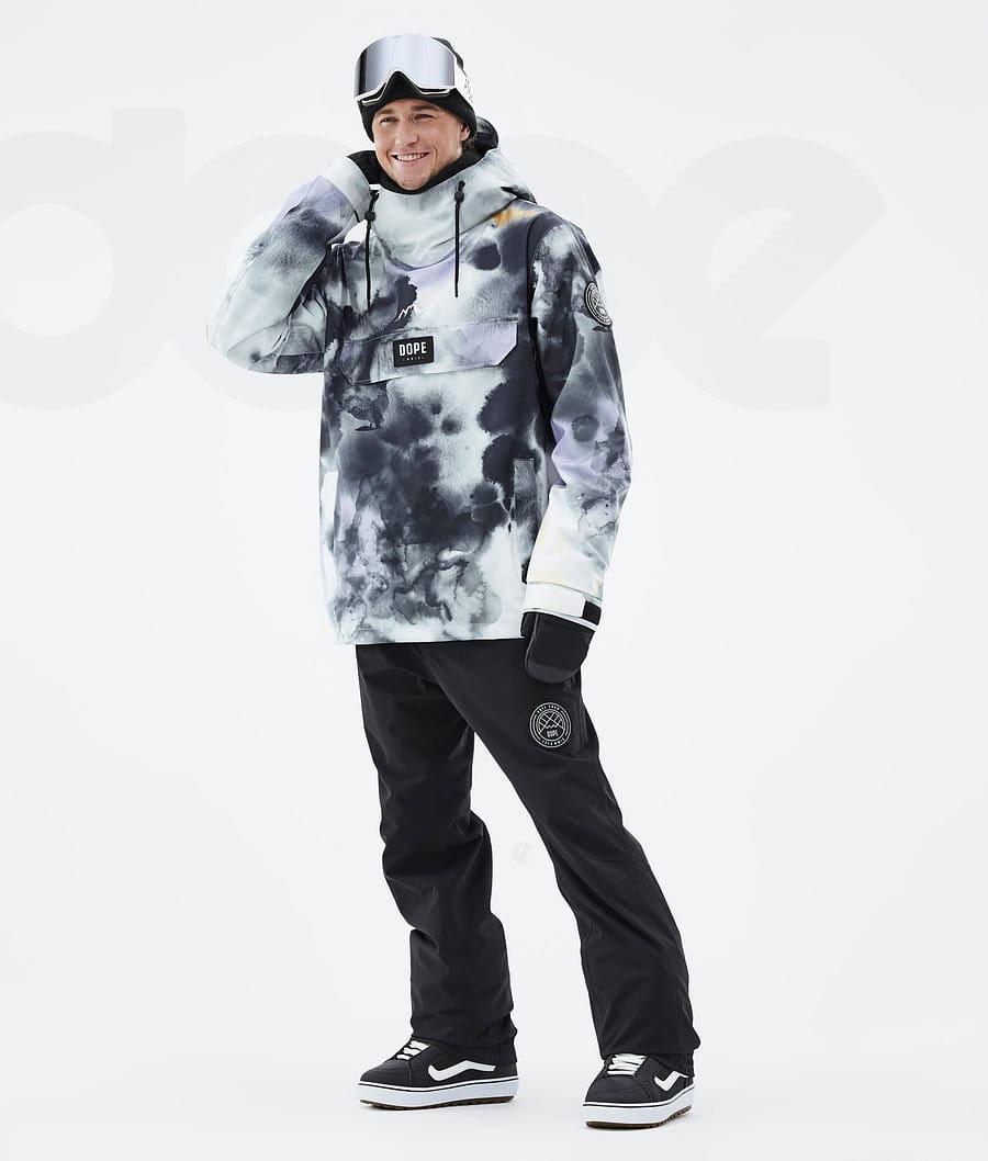 Black / Purple Men's Dope Blizzard Tiedye Snowboard Jackets | AUAP2788