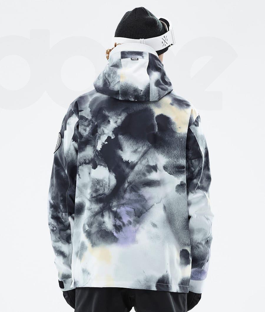 Black / Purple Men's Dope Blizzard Tiedye Snowboard Jackets | AUAP2788