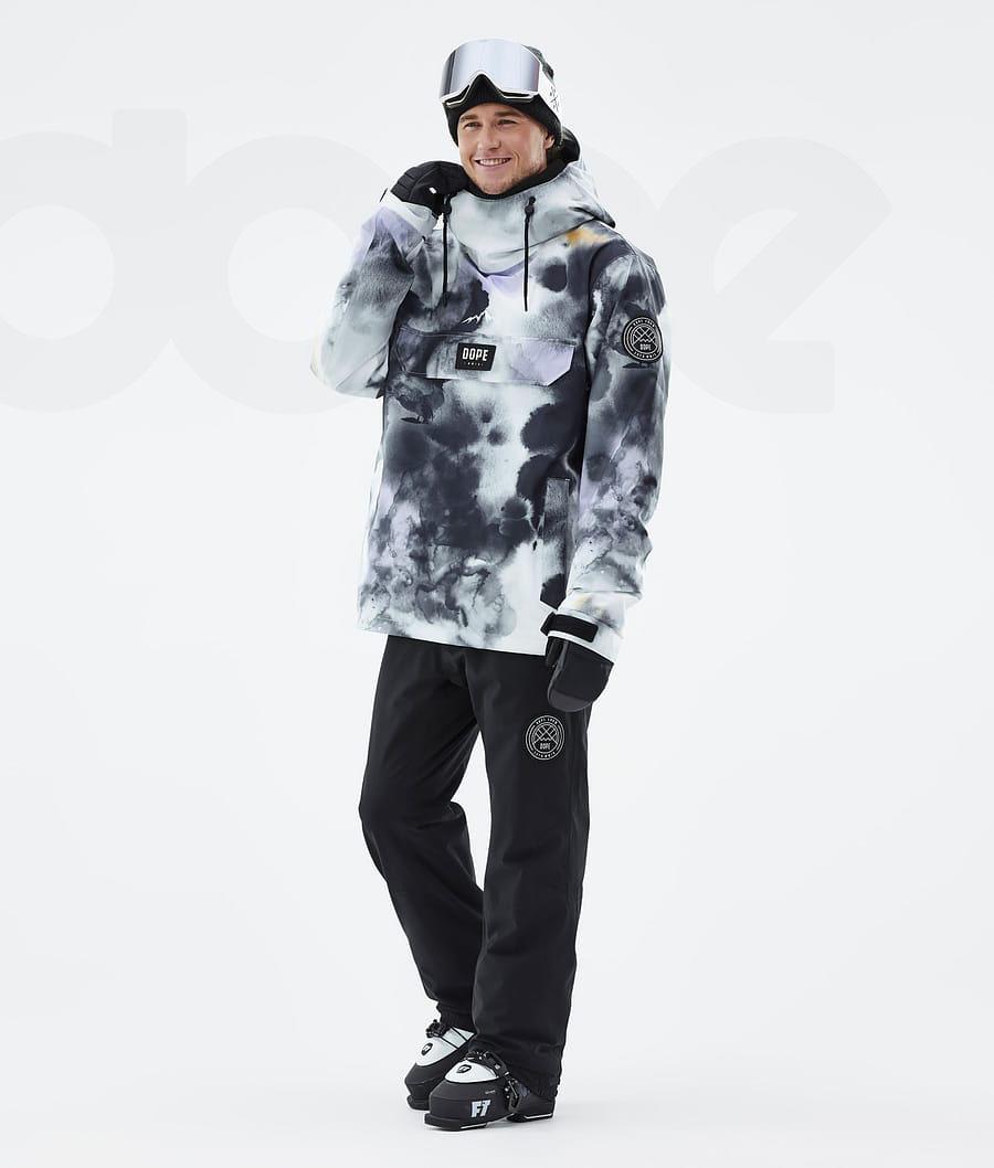 Black / Purple Men's Dope Blizzard Tiedye Ski Jackets | AURW2919