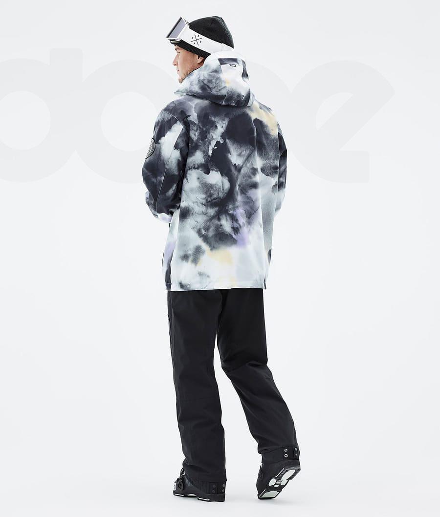 Black / Purple Men's Dope Blizzard Tiedye Ski Jackets | AURW2919