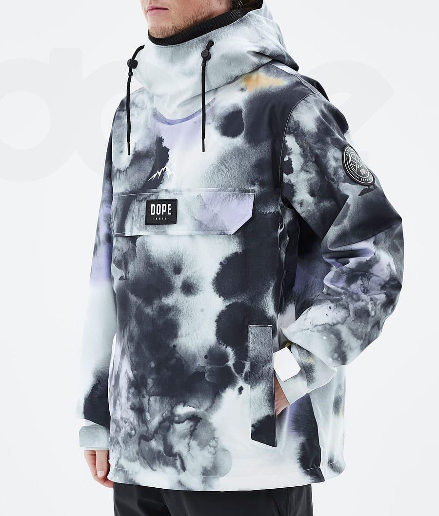 Black / Purple Men's Dope Blizzard Tiedye Ski Jackets | AURW2919