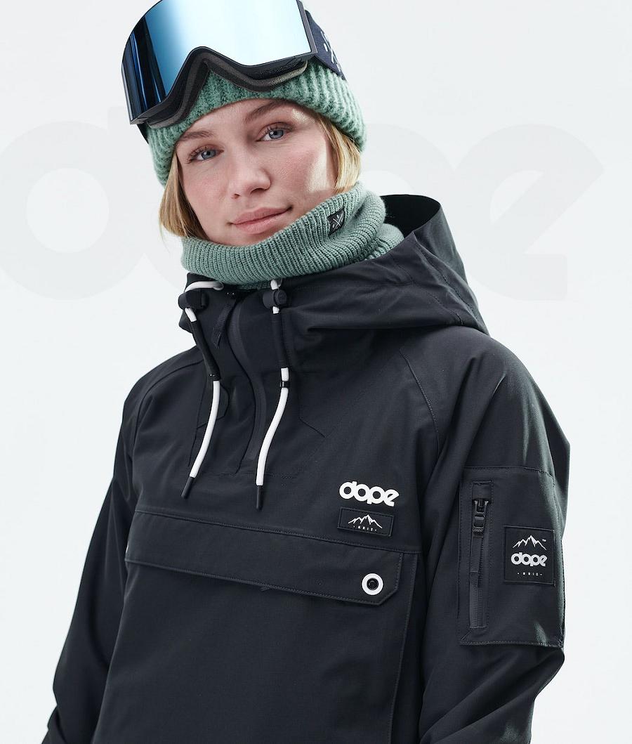 Black Women's Dope Annok Long W Snowboard Jackets | AUQZ3419