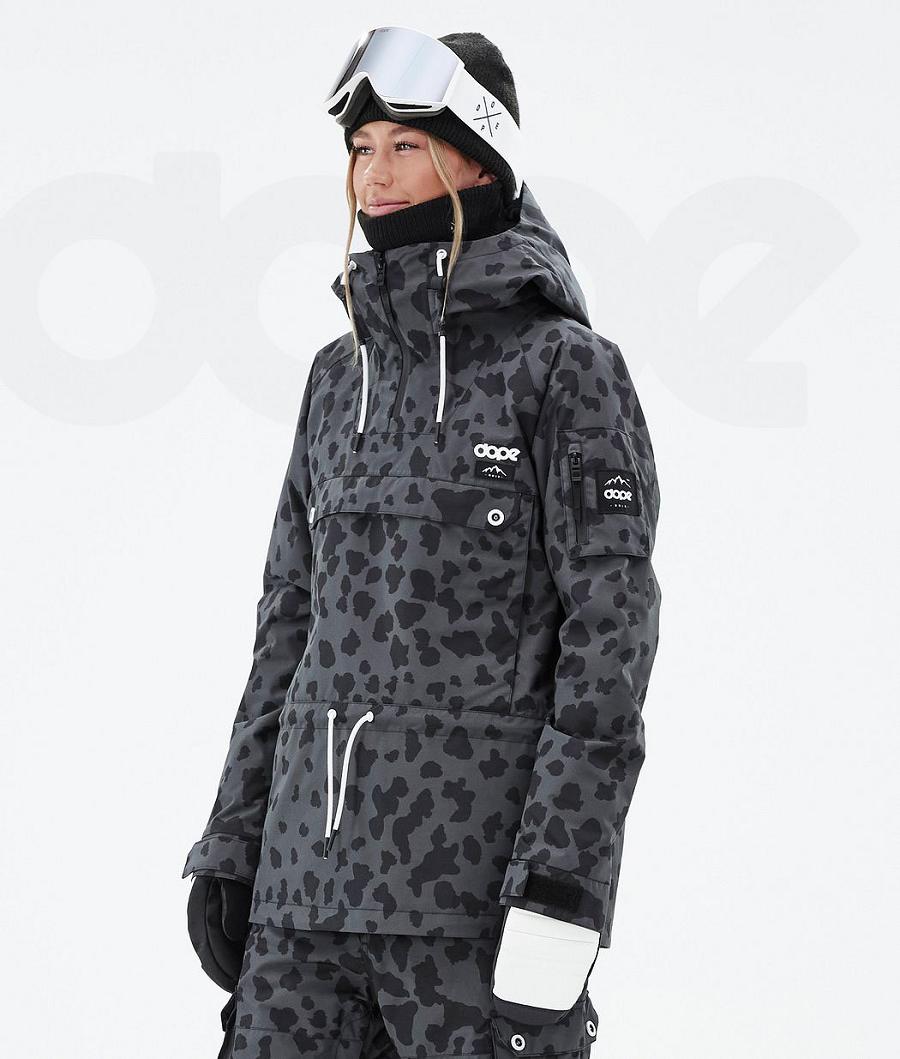 Black Women\'s Dope Annok W Dots Ski Jackets | AUXF3606