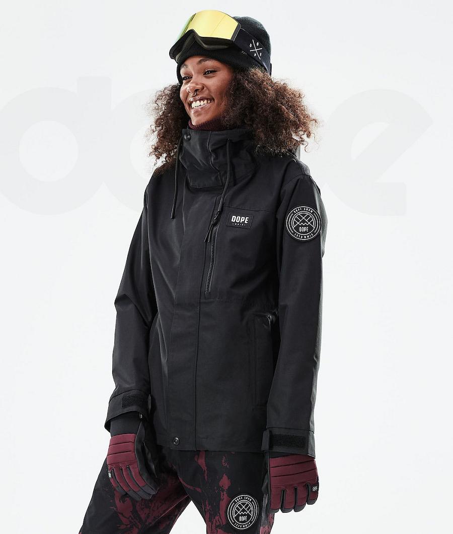 Black Women\'s Dope Blizzard W Full Zip 2021 Snowboard Jackets | AUYU3466