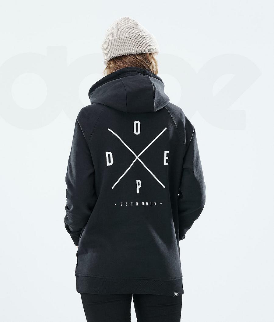 Black Women's Dope Regular 2X-UP Hoodie | AUFM3847