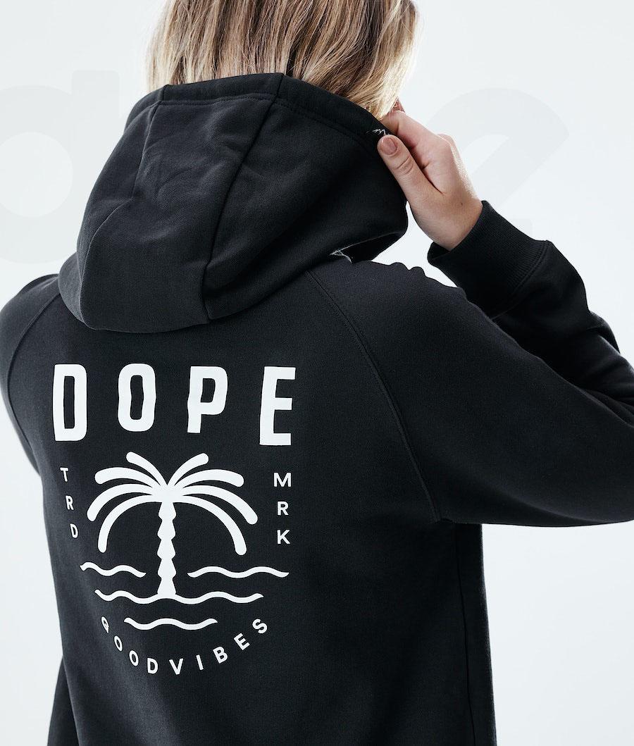 Black Women's Dope Regular Palm Hoodie | AUAP3850