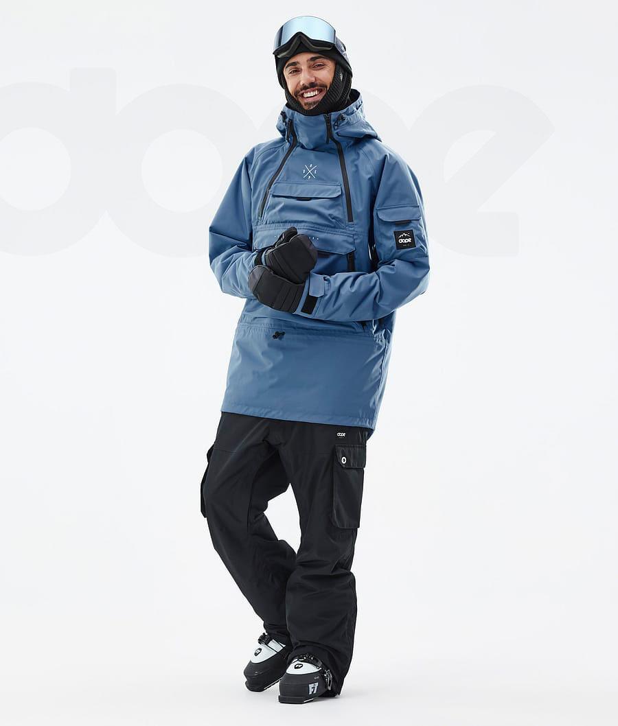 Blue / Grey Men's Dope Akin Ski Jackets | AULH2877