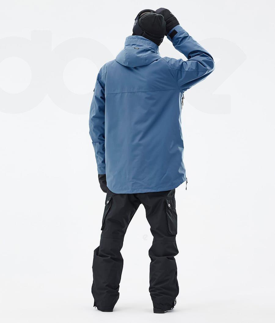 Blue / Grey Men's Dope Akin Ski Jackets | AULH2877