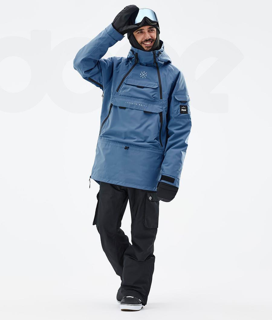 Blue / Grey Men's Dope Akin Snowboard Jackets | AUKI2736