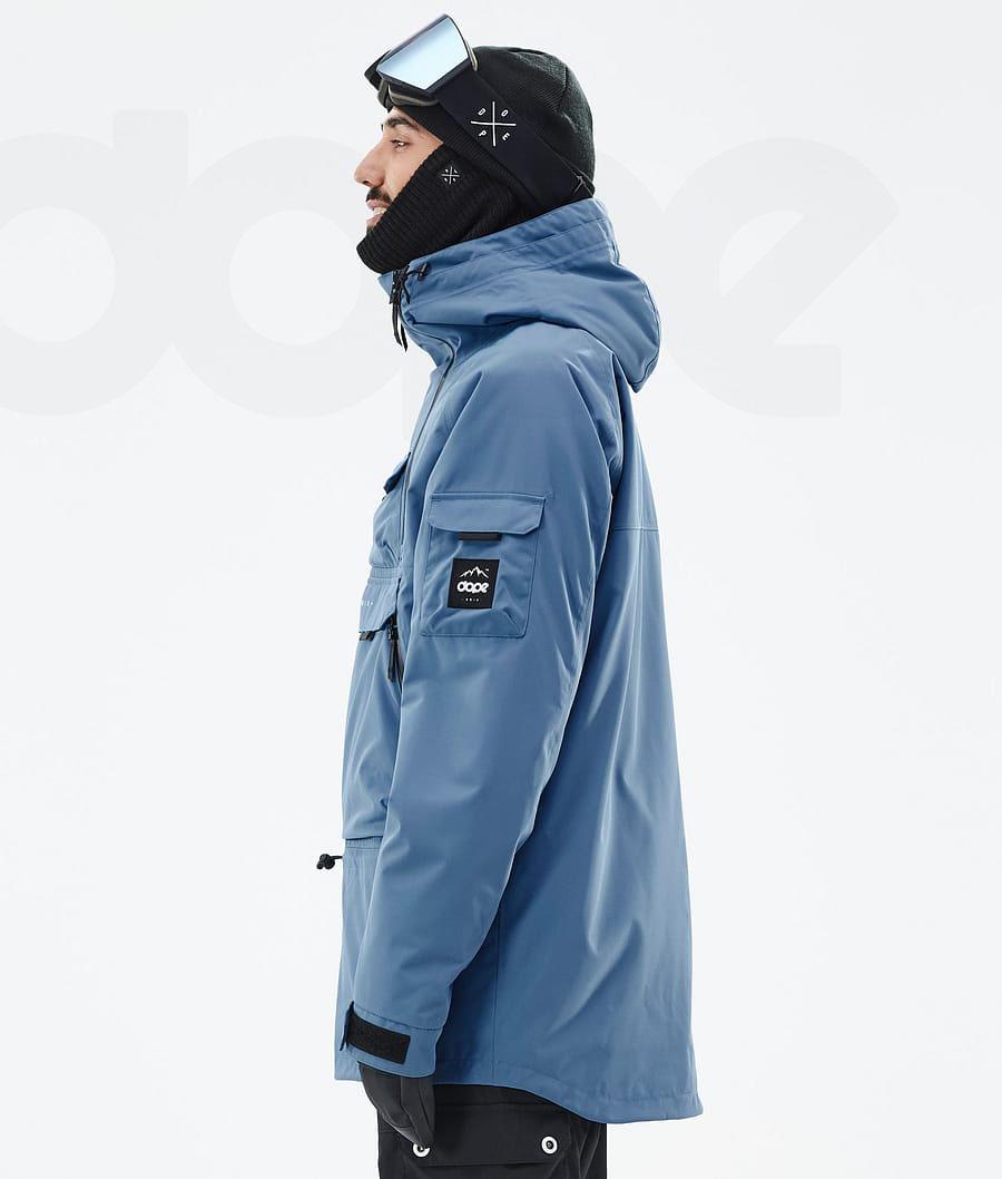 Blue / Grey Men's Dope Akin Snowboard Jackets | AUKI2736