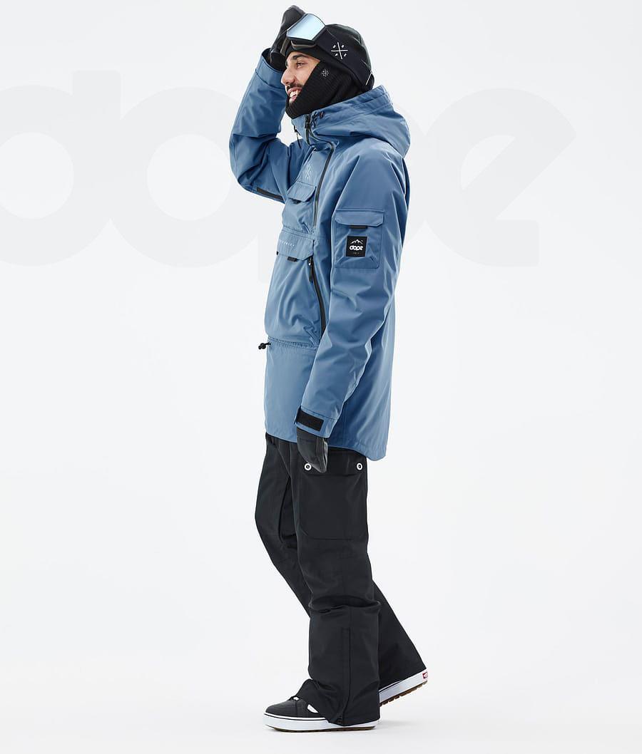 Blue / Grey Men's Dope Akin Snowboard Jackets | AUKI2736