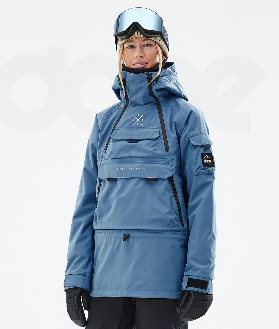 Blue / Grey Women\'s Dope Akin W Ski Jackets | AUQZ3575