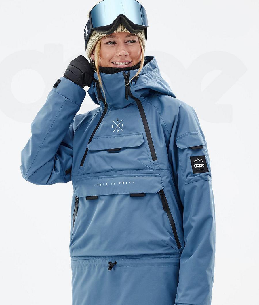 Blue / Grey Women's Dope Akin W Snowboard Jackets | AUHK3403