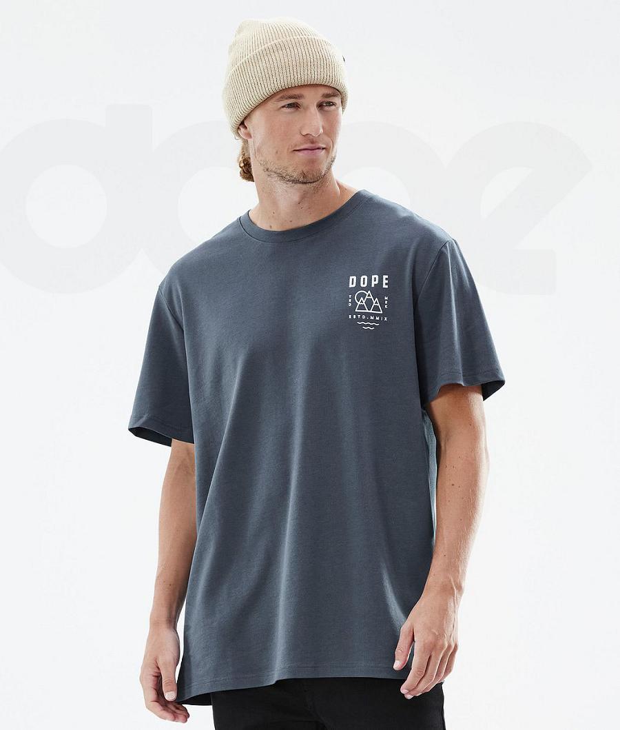 Blue Men's Dope Standard Summit T Shirts | AUGL2997