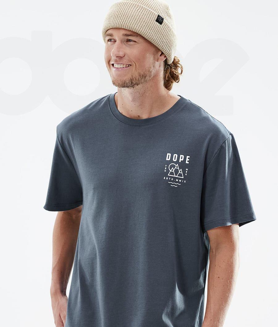 Blue Men's Dope Standard Summit T Shirts | AUGL2997