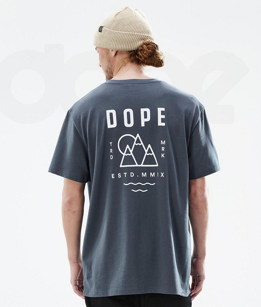 Blue Men\'s Dope Standard Summit T Shirts | AUGL2997