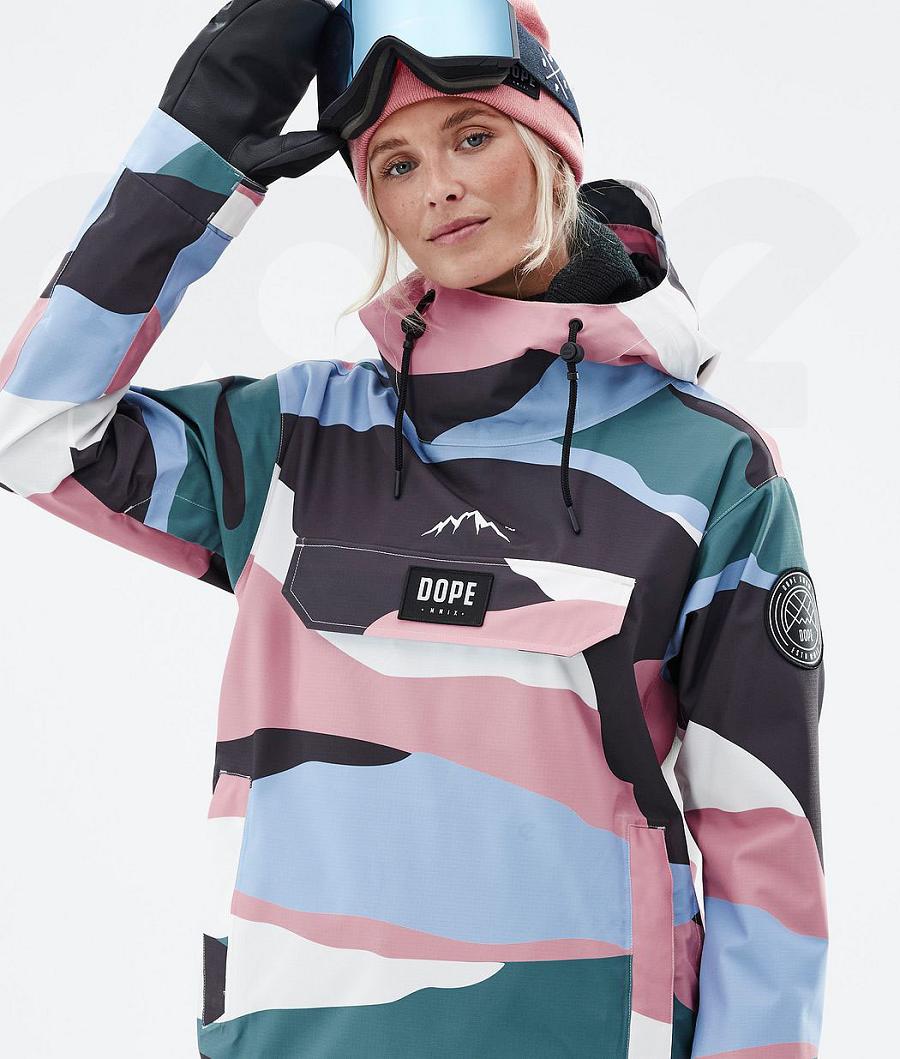 Blue / Pink Women's Dope Blizzard W Shards Ski Jackets | AUOR3644