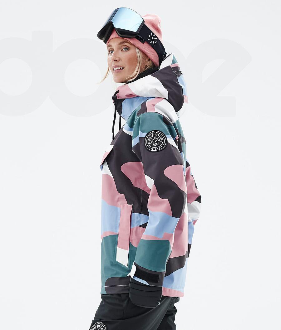 Blue / Pink Women's Dope Blizzard W Shards Ski Jackets | AUOR3644