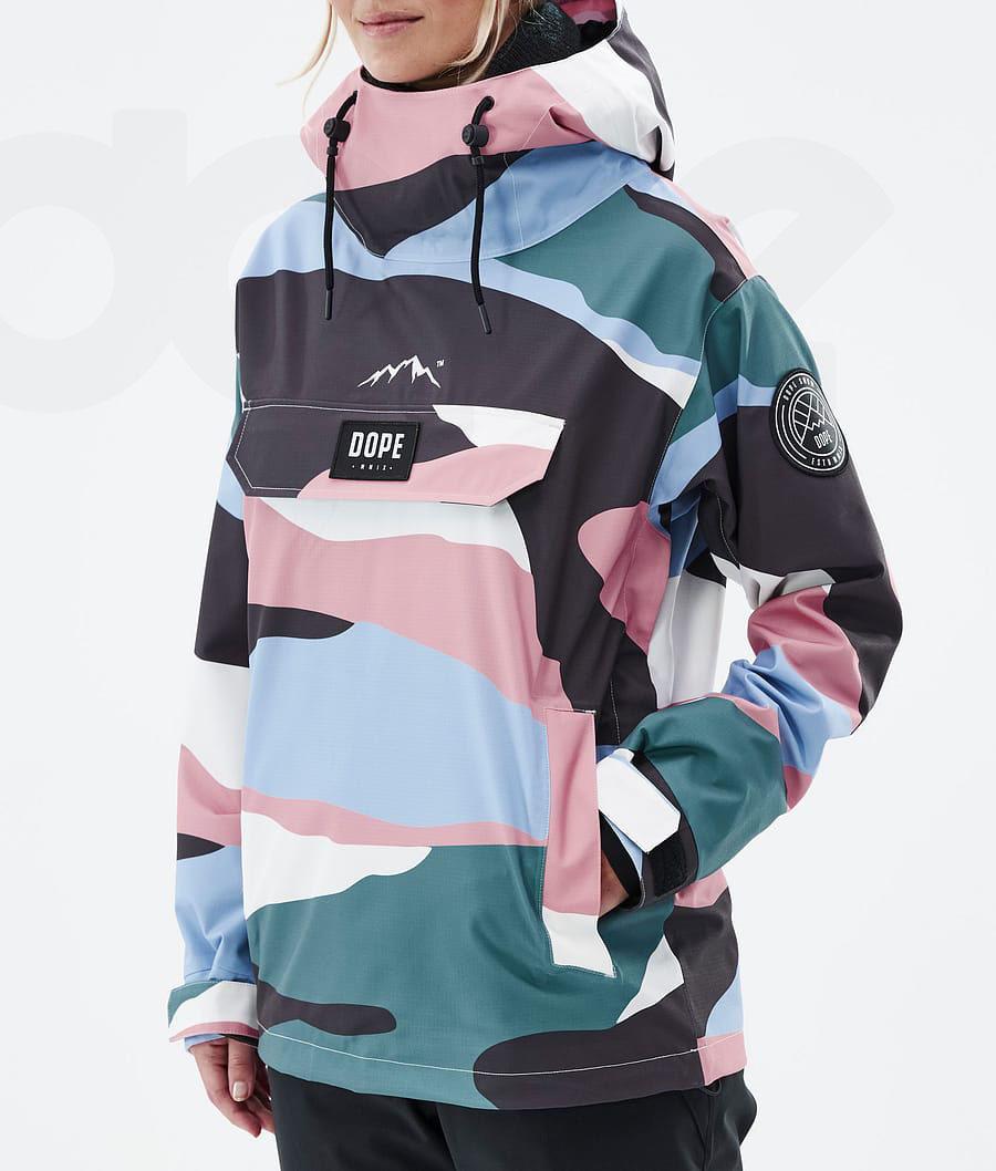 Blue / Pink Women's Dope Blizzard W Shards Ski Jackets | AUOR3644