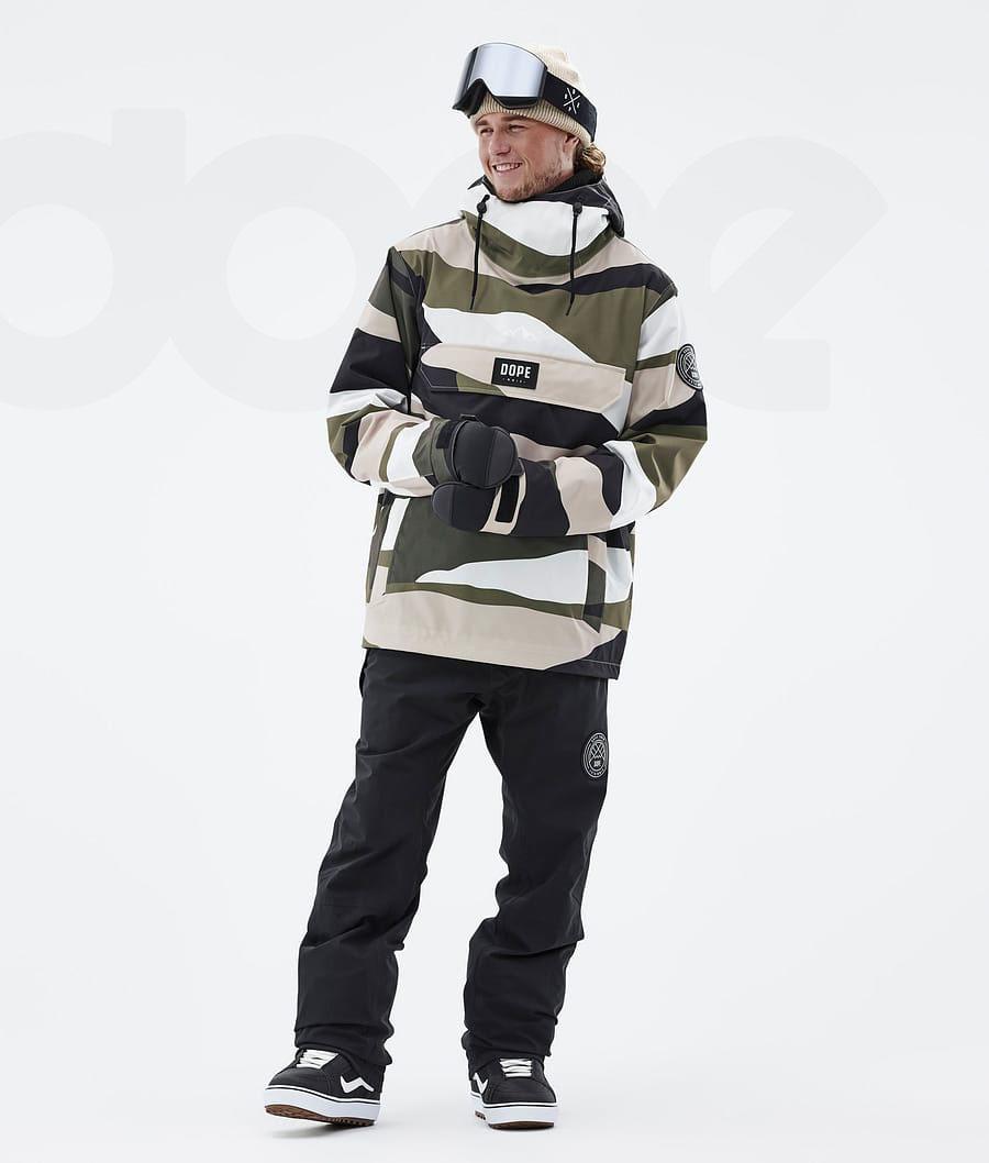 Brown / Olive Men's Dope Blizzard Shards Snowboard Jackets | AUFM2785