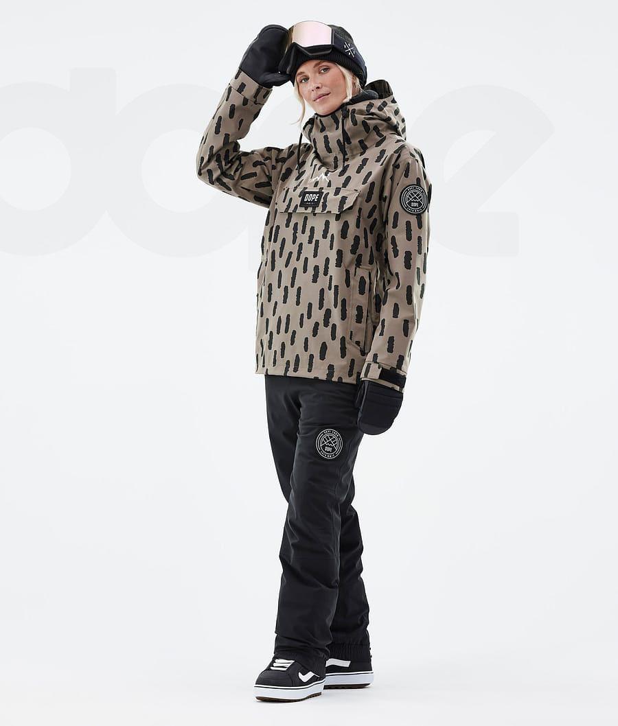 Brown Women's Dope Blizzard W Stripes Snowboard Jackets | AUDN3477