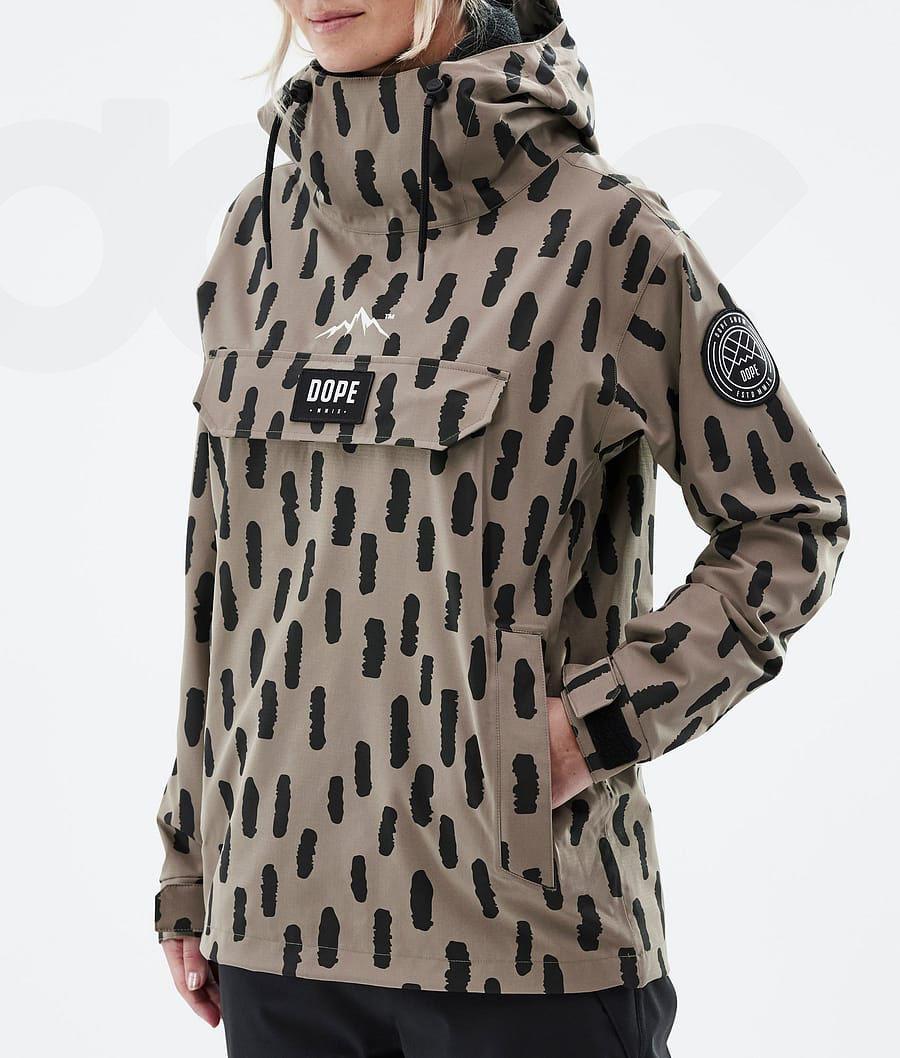 Brown Women's Dope Blizzard W Stripes Snowboard Jackets | AUDN3477