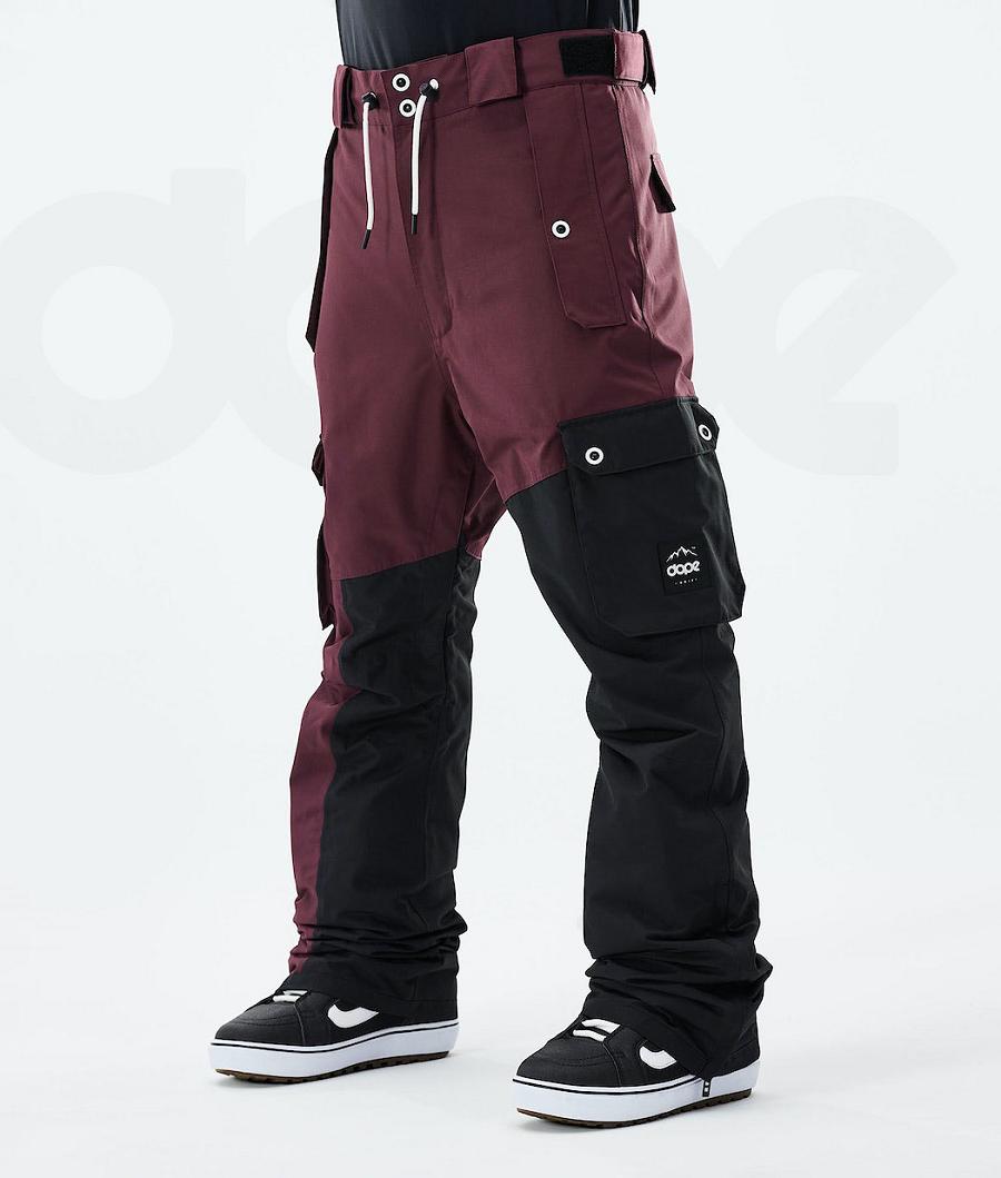 Burgundy / Black Men\'s Dope Adept 2021 Snowboard Pants | AUCE2538