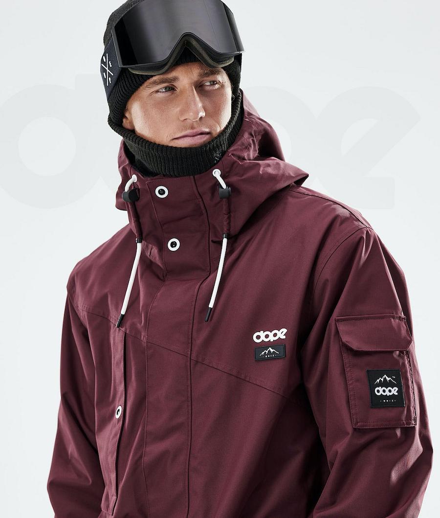 Burgundy Men's Dope Adept 2021 Snowboard Jackets | AUMA2728