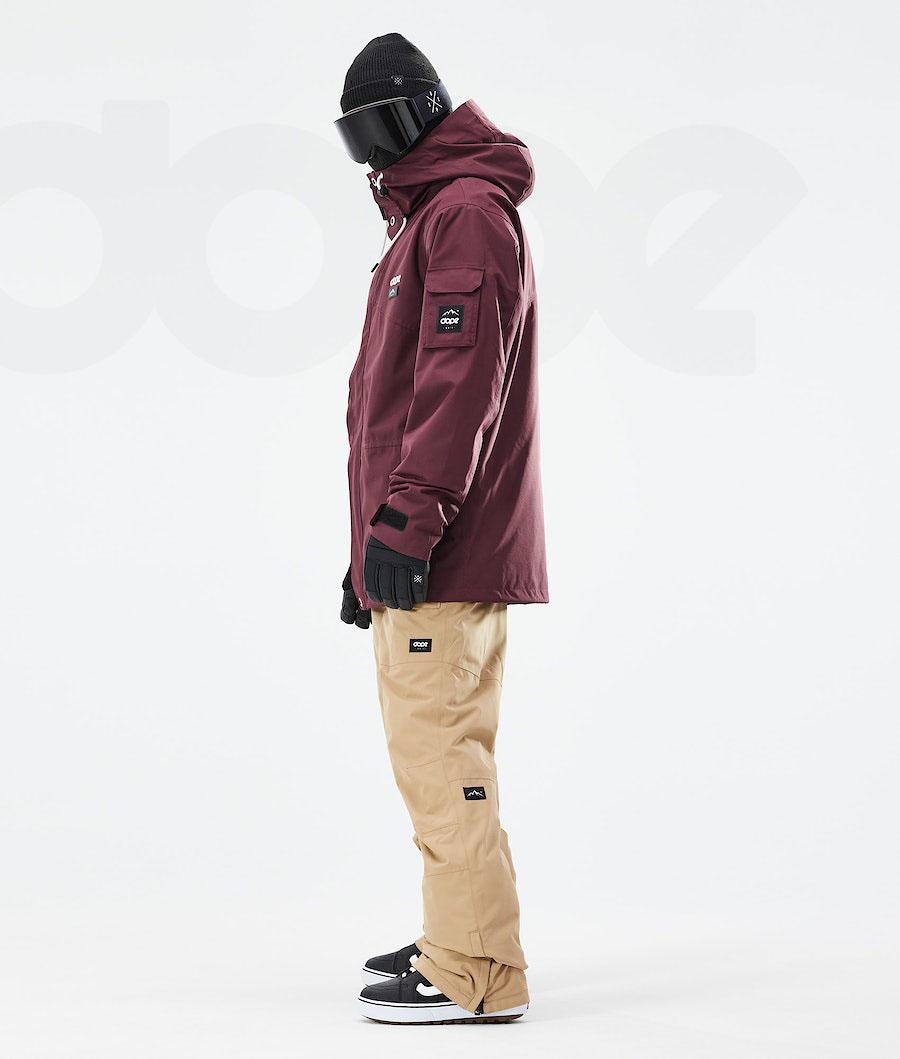 Burgundy Men's Dope Adept 2021 Snowboard Jackets | AUMA2728