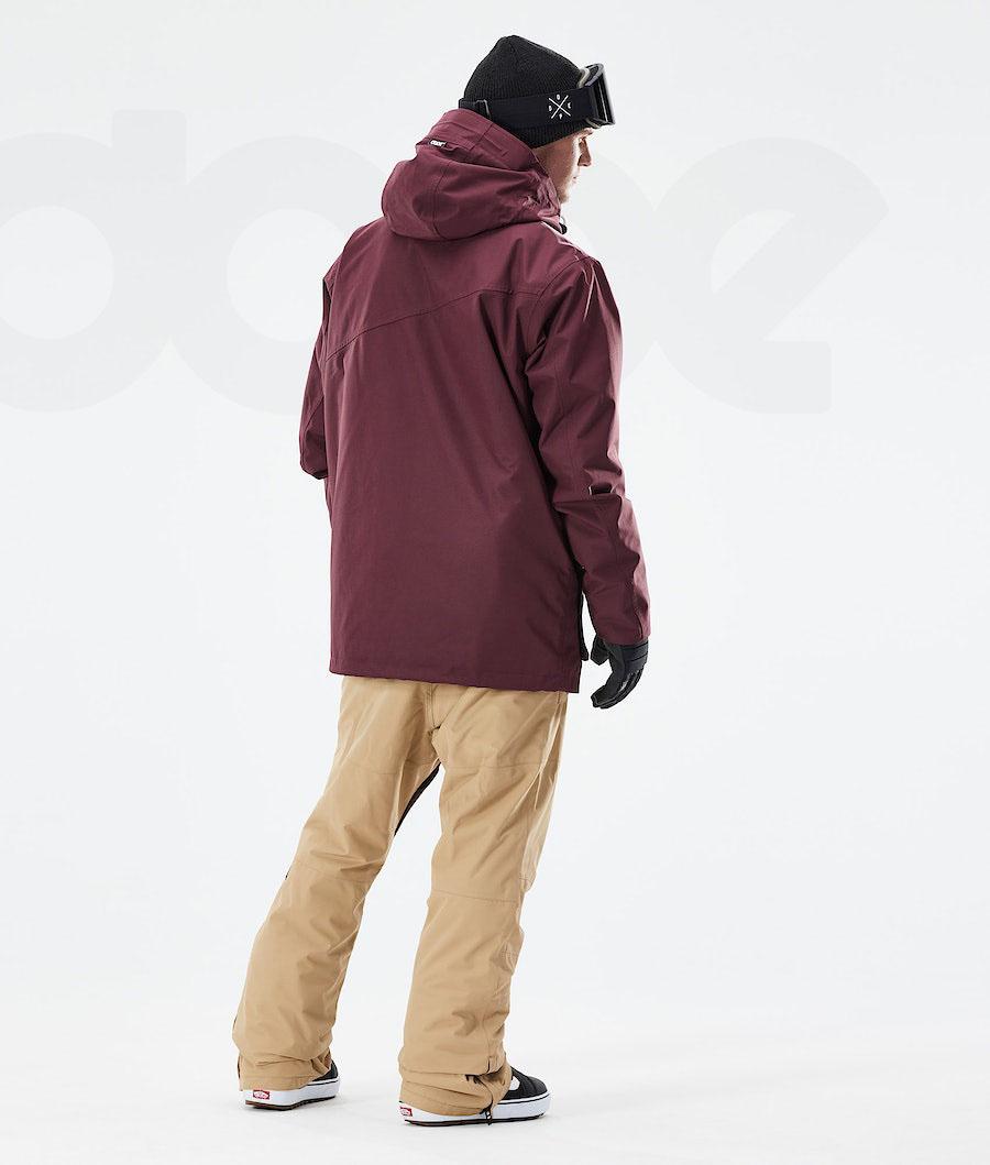 Burgundy Men's Dope Adept 2021 Snowboard Jackets | AUMA2728