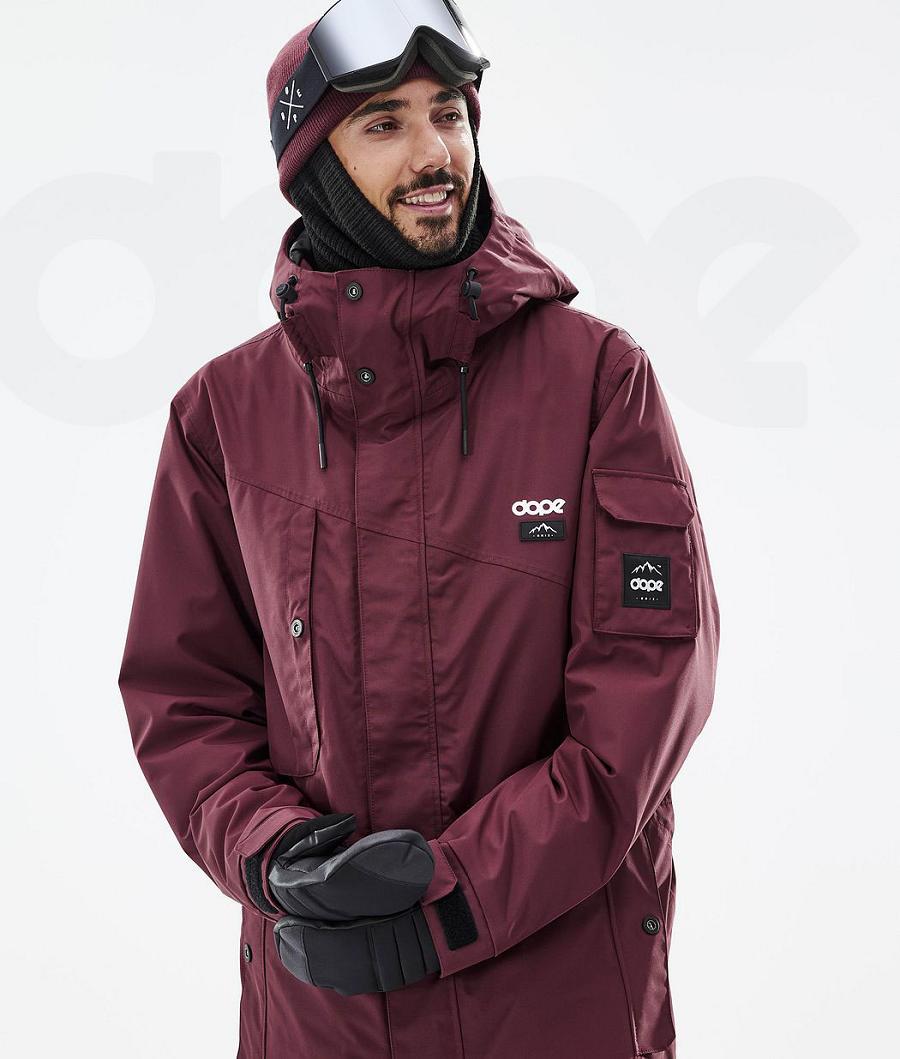 Burgundy Men's Dope Adept Don Snowboard Jackets | AUCE2732