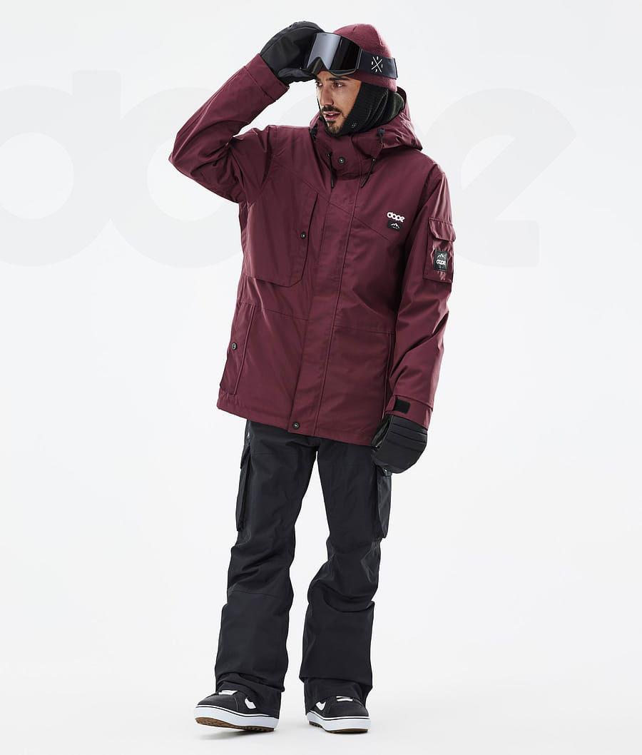 Burgundy Men's Dope Adept Don Snowboard Jackets | AUCE2732