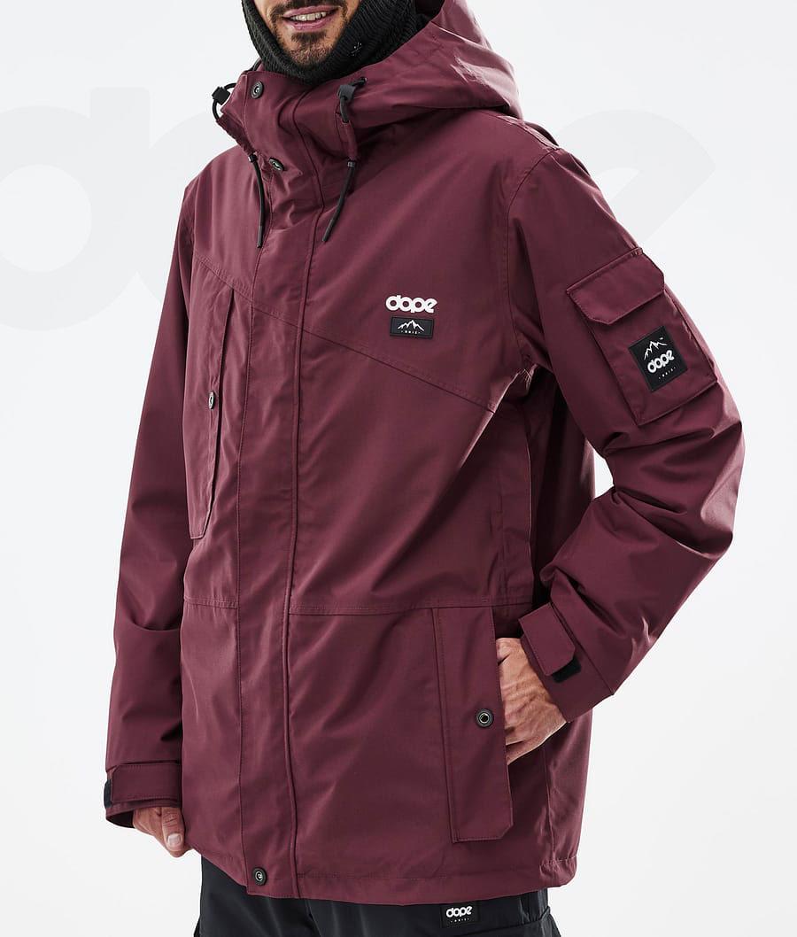 Burgundy Men's Dope Adept Don Snowboard Jackets | AUCE2732